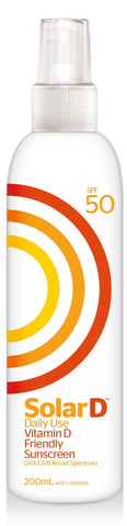 Solar D Daily Use SPF 50 Vitamin D Friendly Sunscreen 200ml Spray
