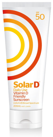 Solar D Daily Use SPF 50 Vitamin D Friendly Sunscreen 200ml Tube